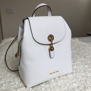Michael Kors Raven Backpack White Leather Backpack